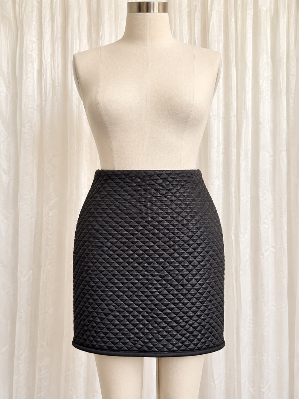 Max Studio Black Quilted Mini Skirt